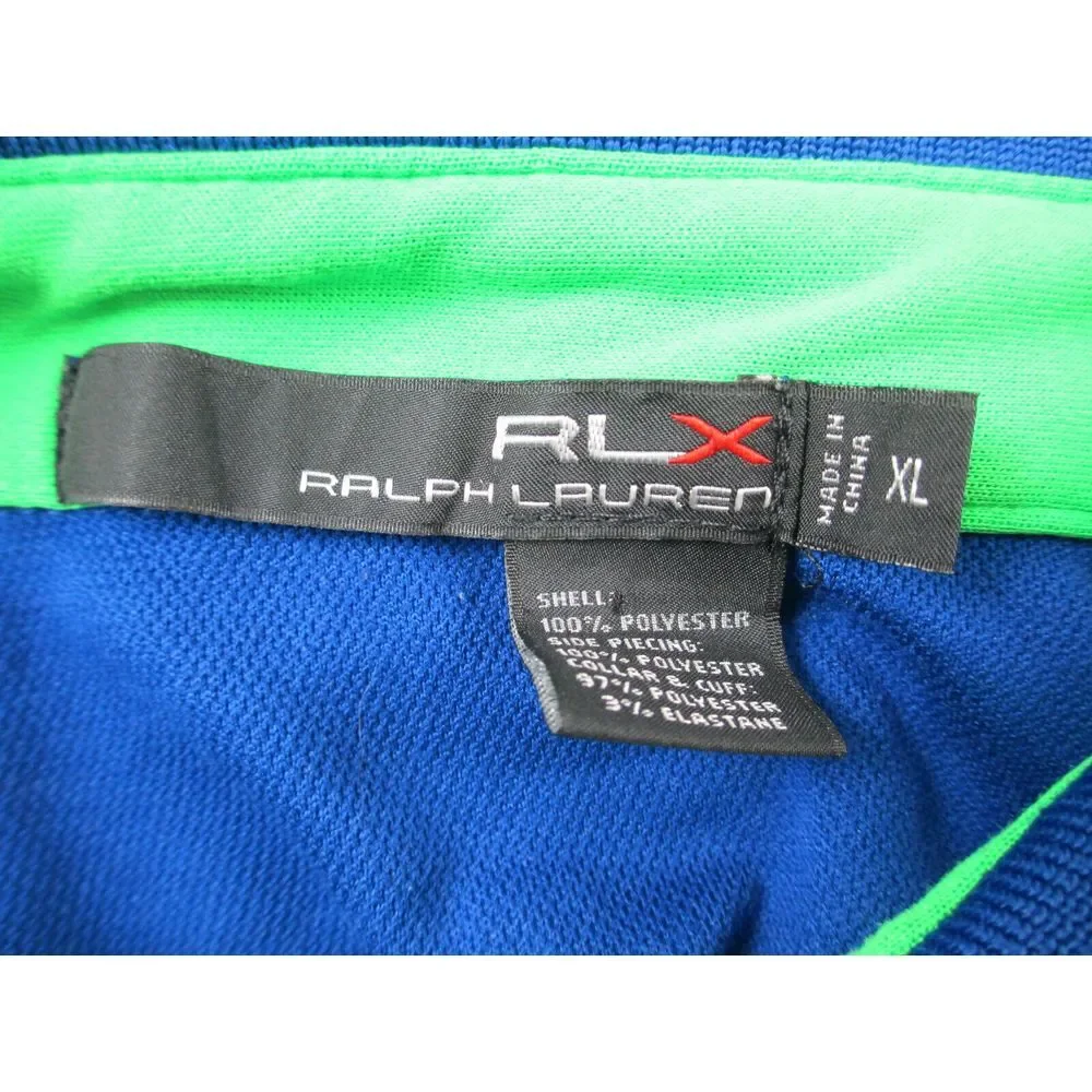 RLX Ralph Lauren Polo‎ Shirt Mens Extra Large Blue Blue Heron Golf Casual*